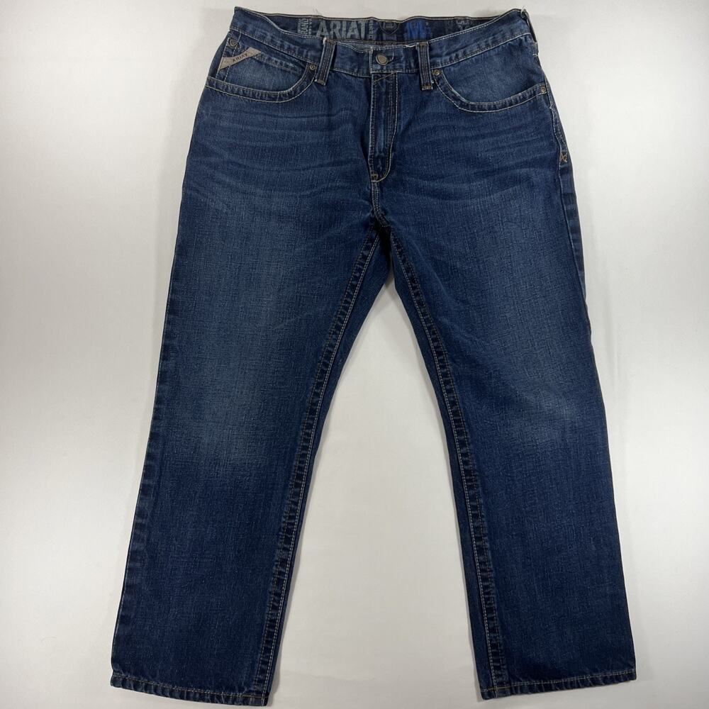 Ariat Jeans Mens 36X30 Blue M2 Relaxed Boot Cut Workwear Western Rodeo